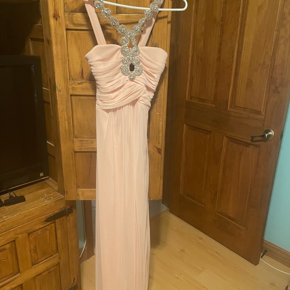 Light pink long evening dress .slit on left side - Picture 1 of 1